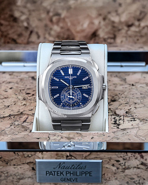 Patek Philippe Nautilus 18K White Gold, 40th Anniversary Edition, Blue Diamond Dial