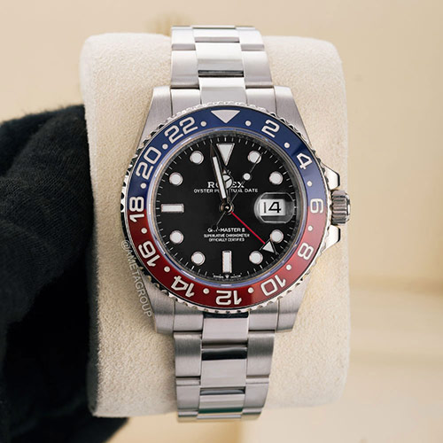 Rolex GMT-Master II “Pepsi,” Stainless Steel, Black Index Dial, Oyster Bracelet