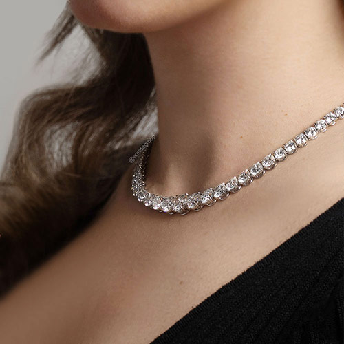 Diamonds by Avi & Co. Graduated Tennis Necklace, Platinum