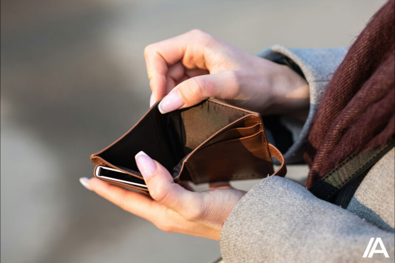 Woman checking wallet - loans with no credit check