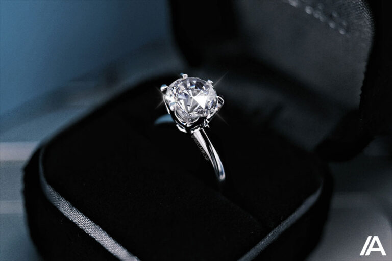 Borrowing against diamond jewelry - engagement ring in black velvet box